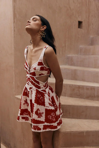 Olga | Kurzes V-Ausschnitt Sommerkleid