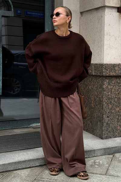 Lässiger Oversized Strickpullover für Damen