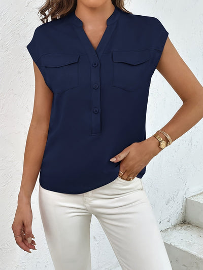 Marquita - Sommerliches Lässiges Hemd Mit Kurzen Ärmeln Und Taschen