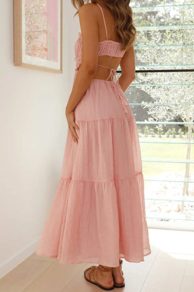 Cutout Square Neck Midi Cami Dress