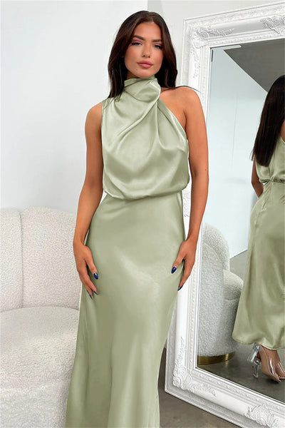 Verona | Elegantes langes Satinkleid mit Glanz