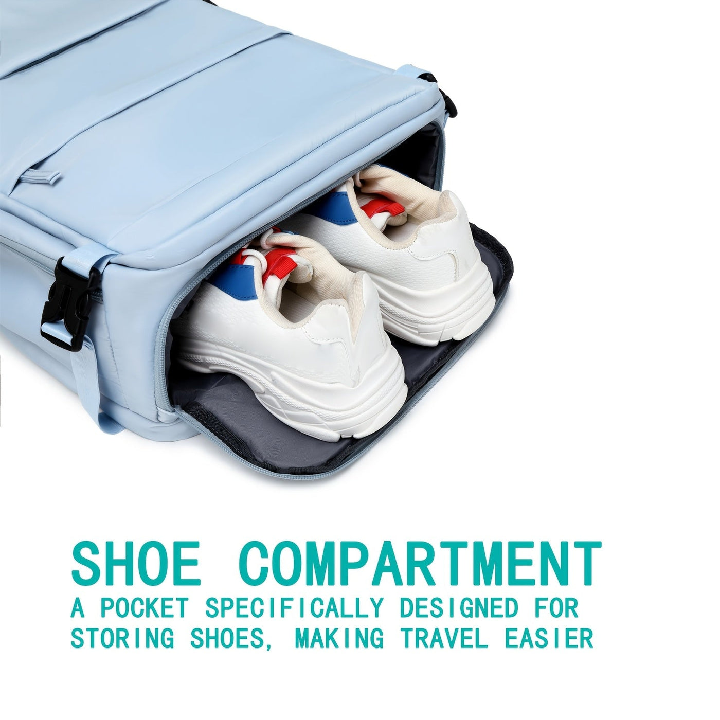 Reiserucksack mit Schuhfach und Laptopfach und verstellbaren Trägern