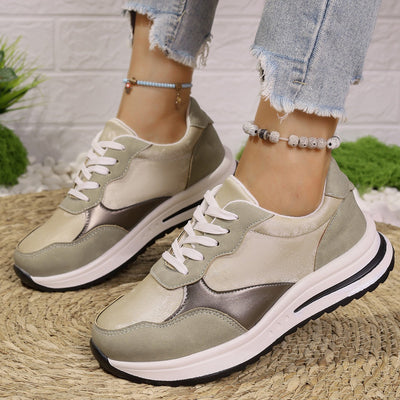 Lace Up Contrast Round Toe Athletic