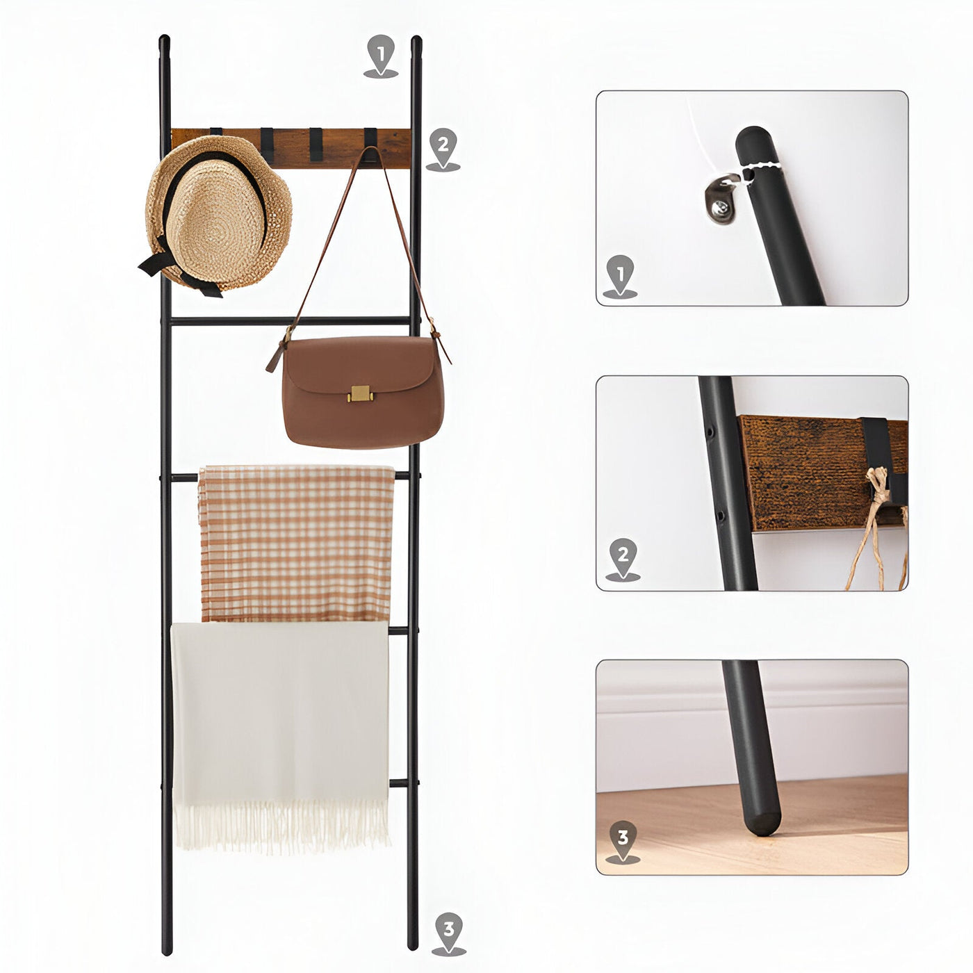 LuxeLadder Rack - 5-Stufiger Handtuch-Leiterregal