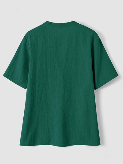 Nerida – Modische Bluse Mit V-Ausschnitt Und Kurzen Ärmeln