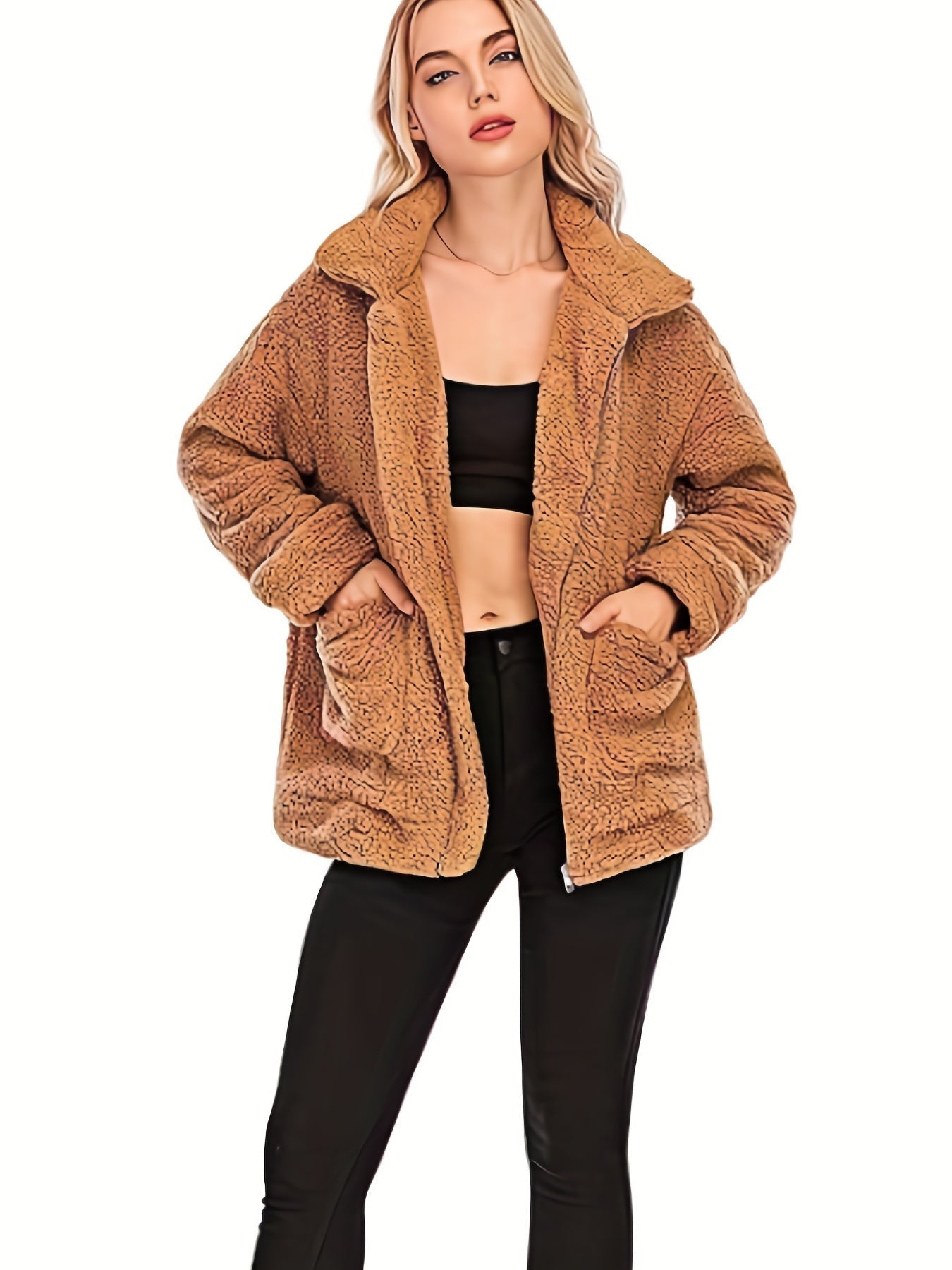 Heidi-Mode | Stylish Teddyjacke mit Reißverschluss