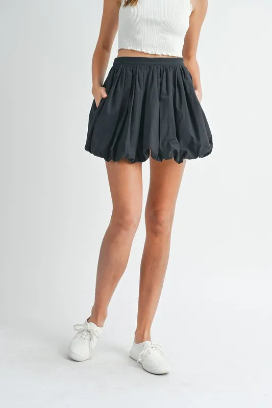 MABLE Poplin Bubble Mini Skirt