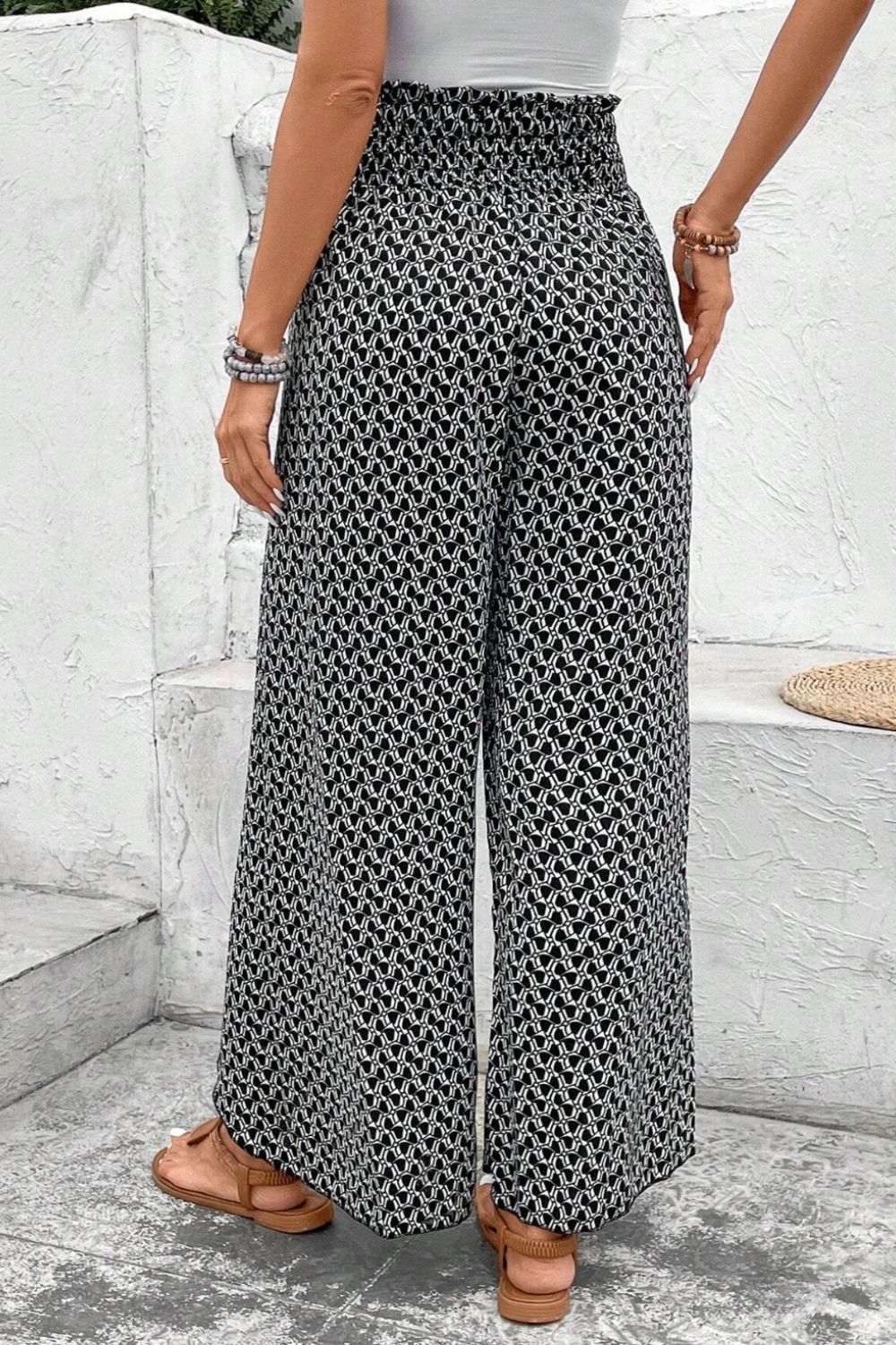 Slit Printed Wide leg Pants