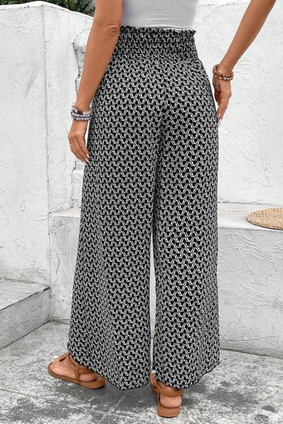 Slit Printed Wide leg Pants