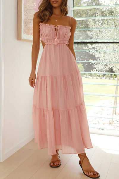 Cutout Square Neck Midi Cami Dress