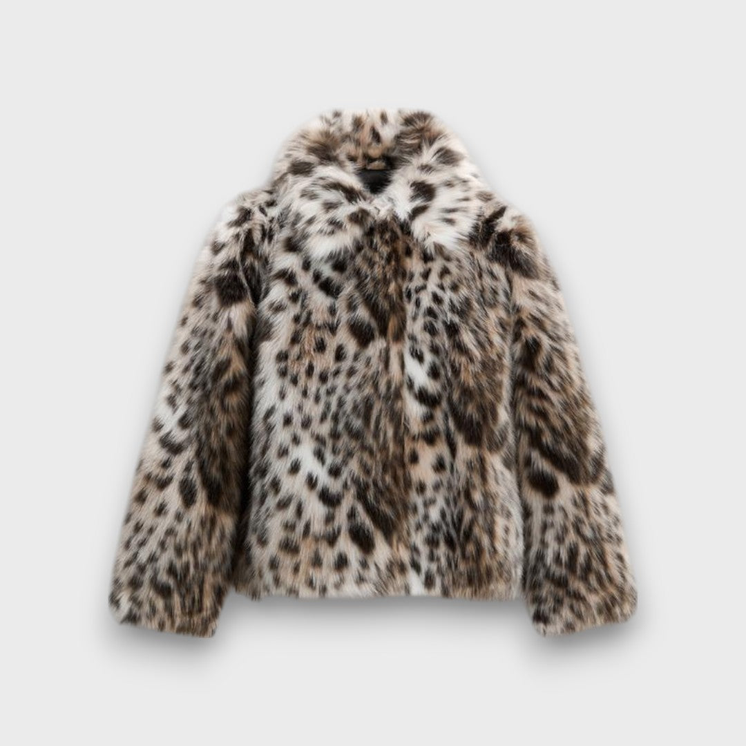 Leoline – Faux-Fur-Jacke im Animal-Design