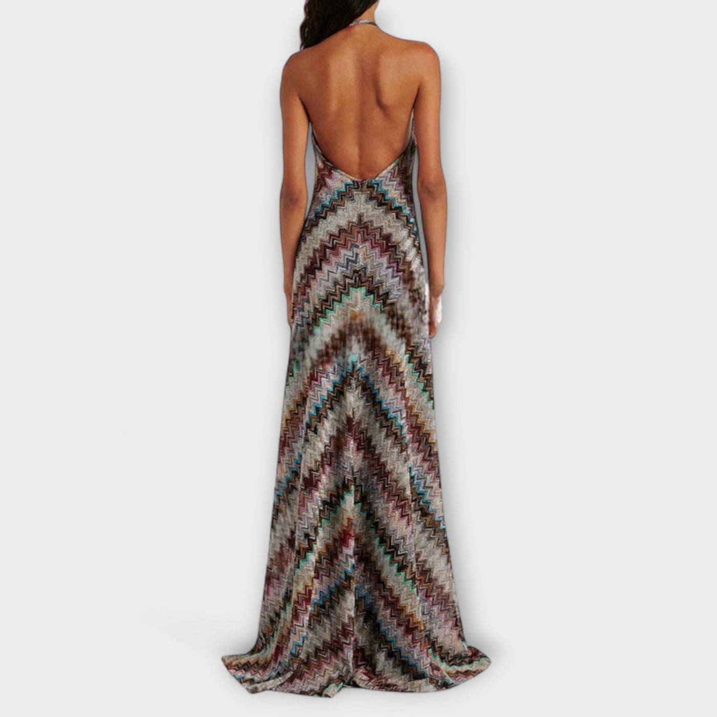 Reese - Jodie Gestreiftes Kleid mit Buntem Fischgrätenmuster