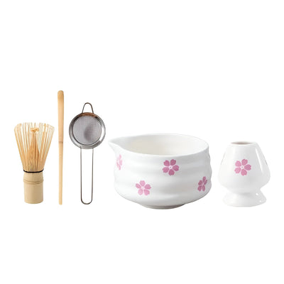 Matcha-Set mit 5 Teilen – Japanisches Teeservice mit Teeschale, Bambusbesen & Sieb