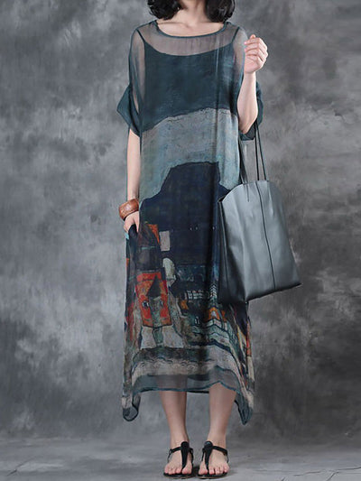 Despina | Luftiges Kleid mit lockerem Druckmuster