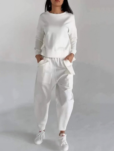 CASUAL RUNDHALS-ZWEITEILER MIT LANGARM