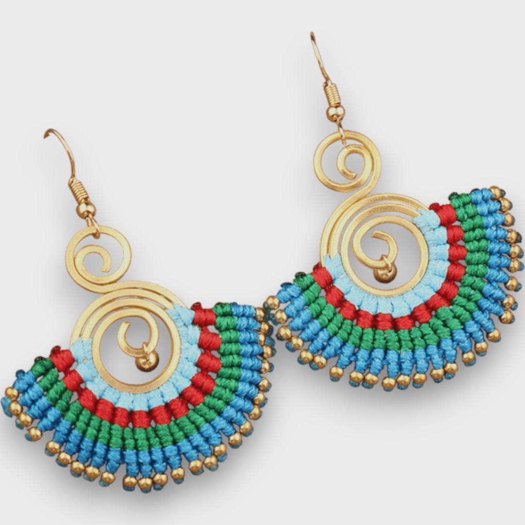 Isalda – Vintage Ohrringe mit Holz & Perlen