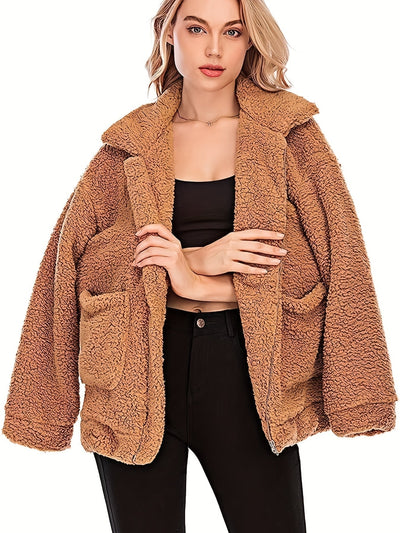 Heidi-Mode | Stylish Teddyjacke mit Reißverschluss