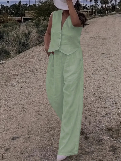 Jorja – Elegantes ärmelloses Zweiteiler Outfit-Set