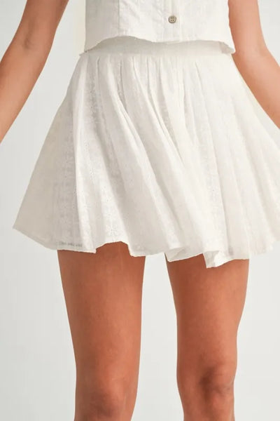 MABLE Eyelet Lace Top and Mini Skirt Set