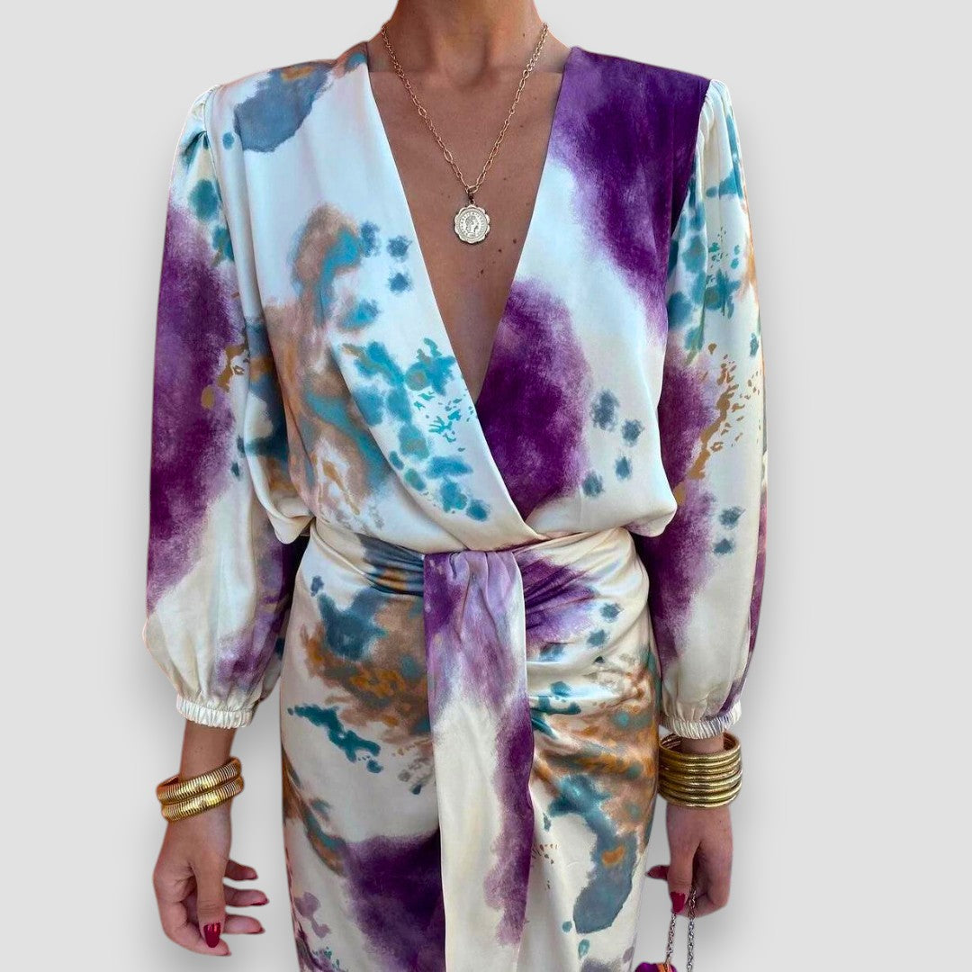 Elegantes V-Ausschnitt-Kleid für Damen - Eryel