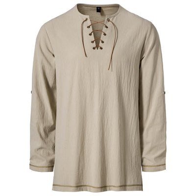 Medieval Style Lace-Up Tunic Top