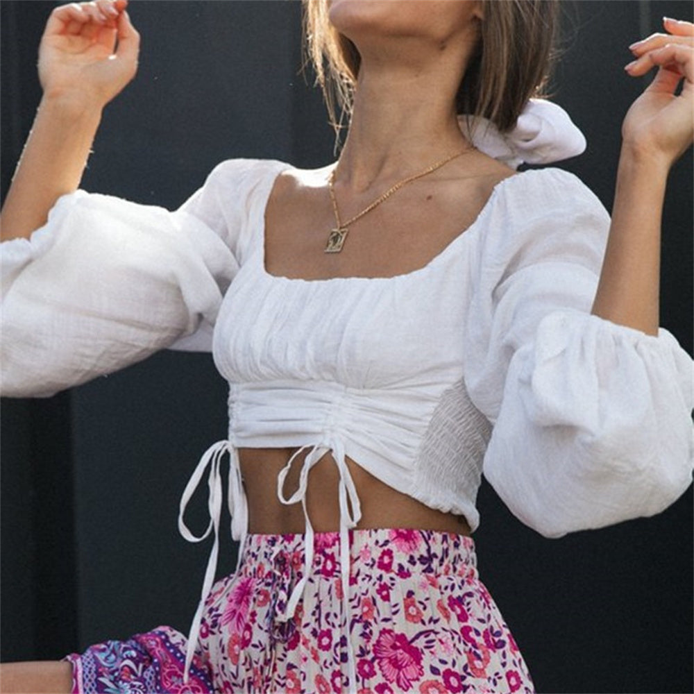 Classic Medieval Cotton Short Blouse