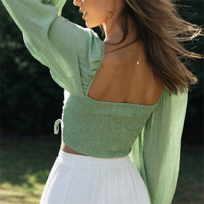 Classic Medieval Cotton Short Blouse