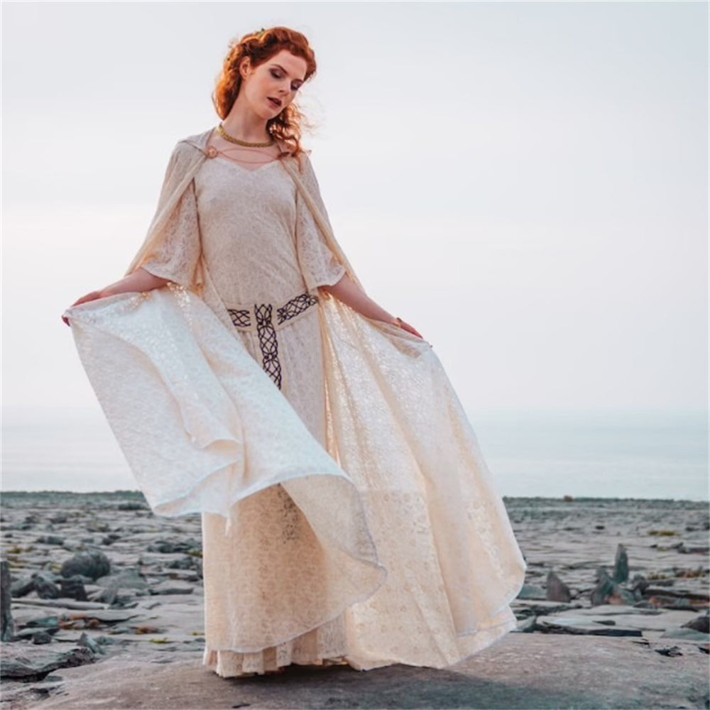 Early Medieval Style Dress with Cloak