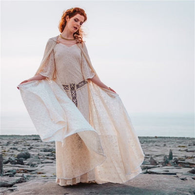 Early Medieval Style Dress with Cloak