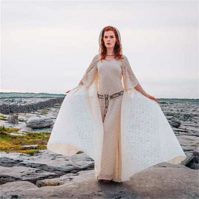 Early Medieval Style Dress with Cloak