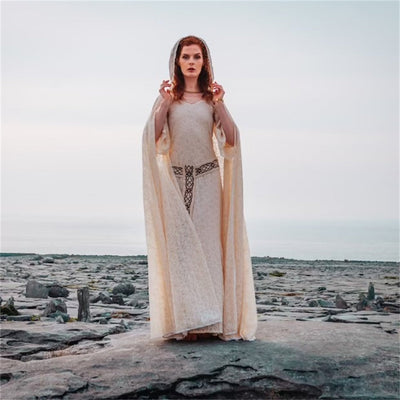 Early Medieval Style Dress with Cloak