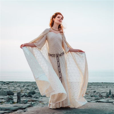 Early Medieval Style Dress with Cloak