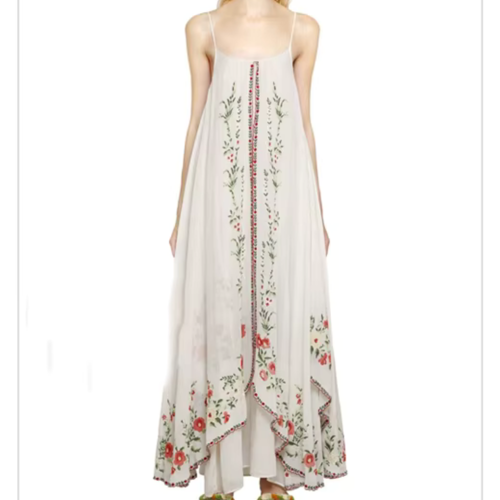 Naomi - Maxikleid mit Blumenstickerei