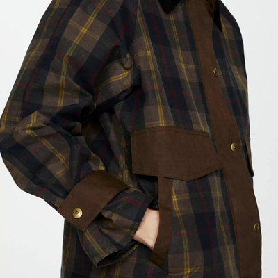 Skylar - Elegante karierte Jacke mit Plüschkragen