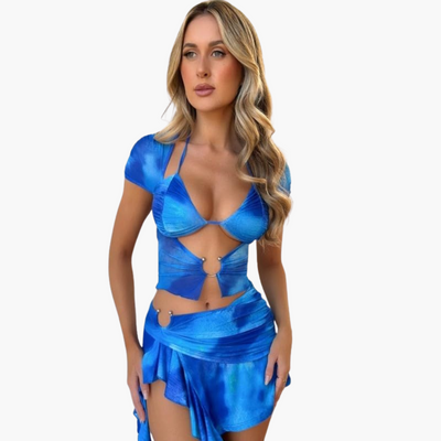 Cut-Out Co-Ord Zweiteiler - Damen Sommerlook für den Strand