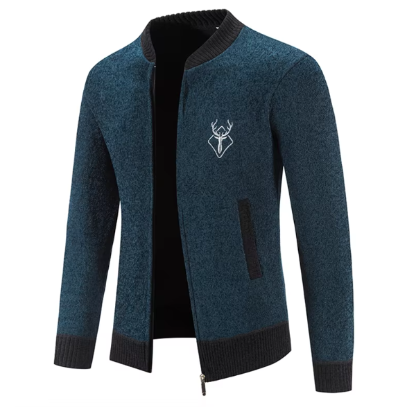 Drio | Stilvolle Herrenstrickjacke mit Reißverschluss und Strickdesign