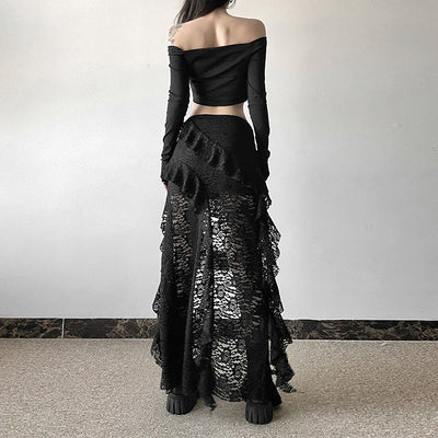 Gothic Style Skirt with Lace