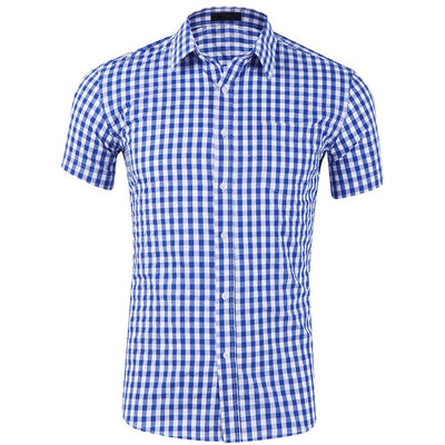 Men's Oktoberfest Bavarian Plaid Short Sleeve Shirt