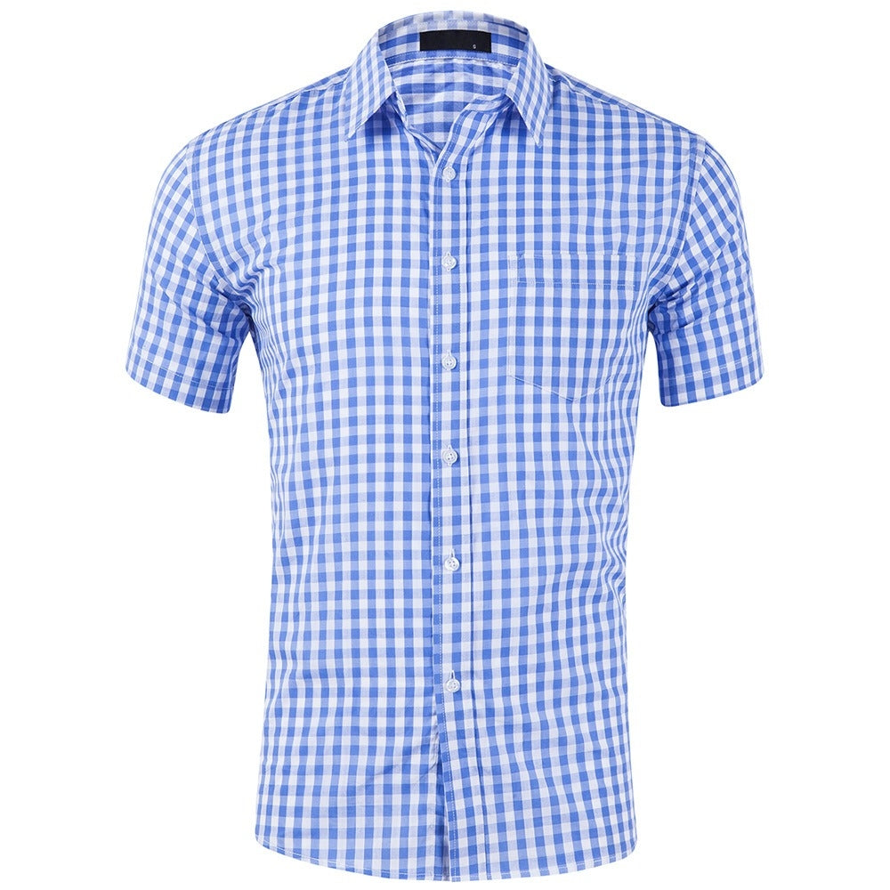 Men's Oktoberfest Bavarian Plaid Short Sleeve Shirt