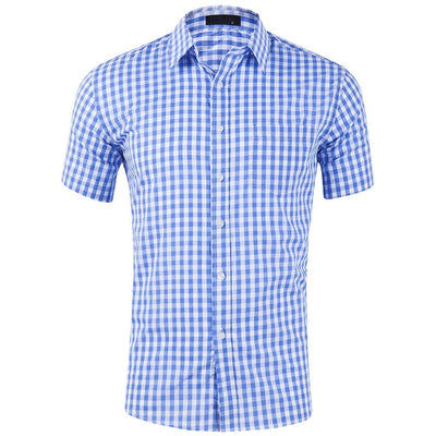 Men's Oktoberfest Bavarian Plaid Short Sleeve Shirt