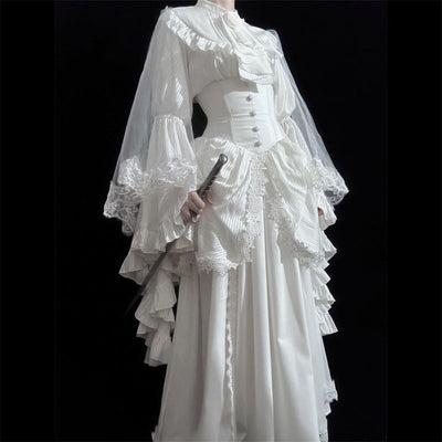 Retro Punk & Gothic Style Dress Set Two Piece Design