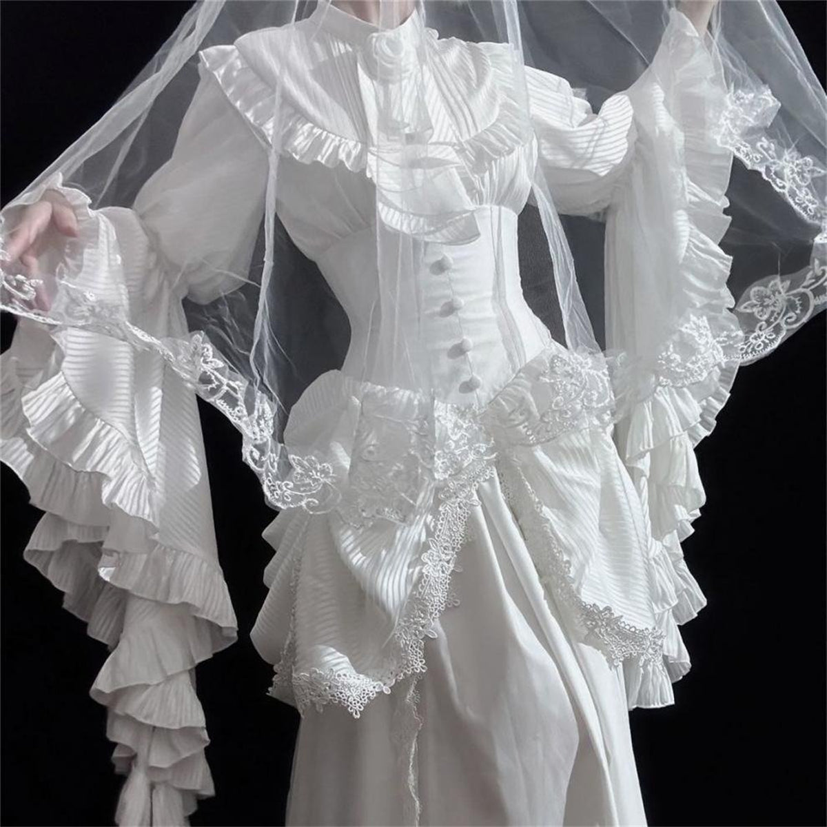 Retro Punk & Gothic Style Dress Set Two Piece Design