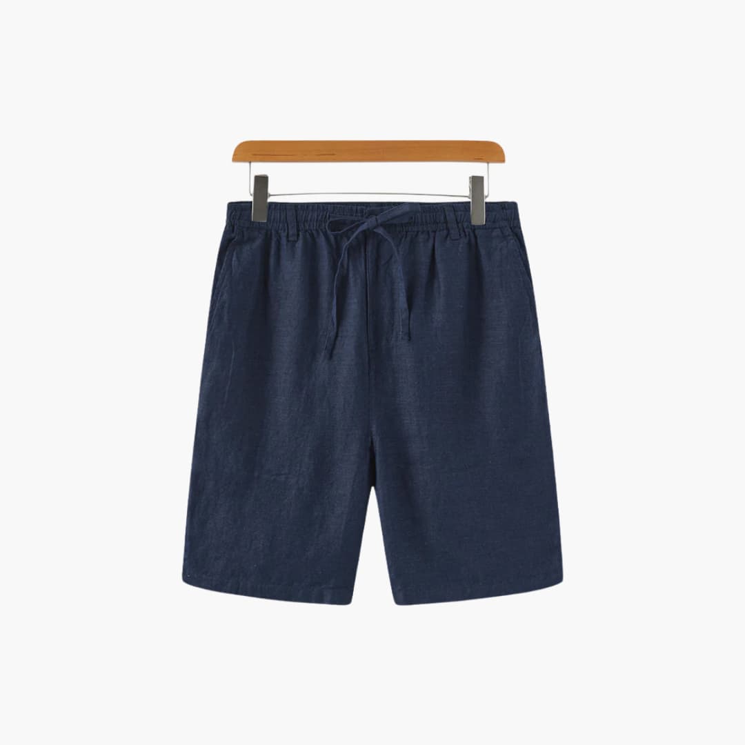 Herren Leinen Shorts mit Kordelzug und Seitentaschen