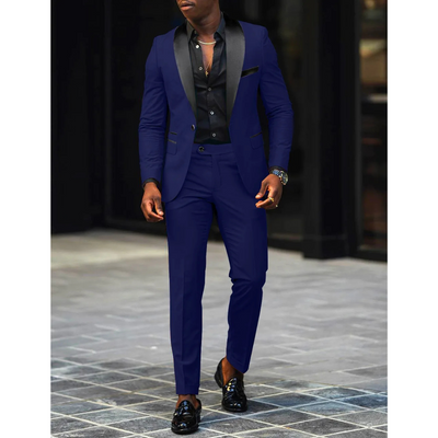 Herren Slim Fit Stylisch 2-teiliges Hochzeitsgast Anzug Set | Elegante