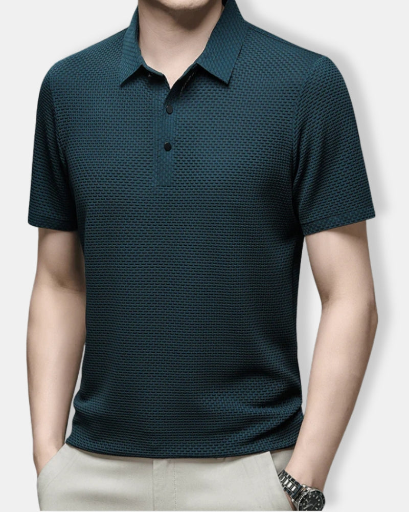 Herren Atmungsaktives Texturiertes Polo Hemd | Kurzarm