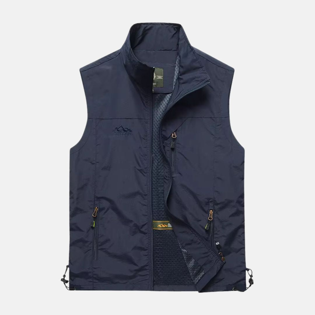 Peaks Outdoor Anglerweste | Leicht Multifunktionsweste mit Taschen Für Herren