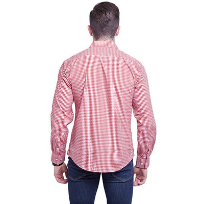 Men's Oktoberfest Bavarian Plaid Long Sleeve Shirt