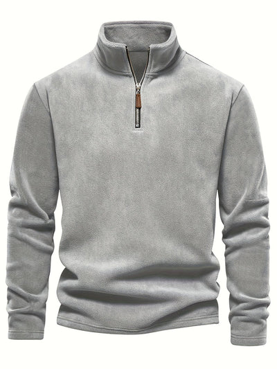Eleganter Herrenpullover mit halbem Reißverschluss