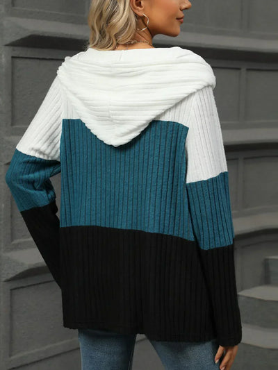 FARBBLOCK KAPUZEN LANGARM T-SHIRT | MODERNER STIL, KOMFORTABEL, VIELSEITIG