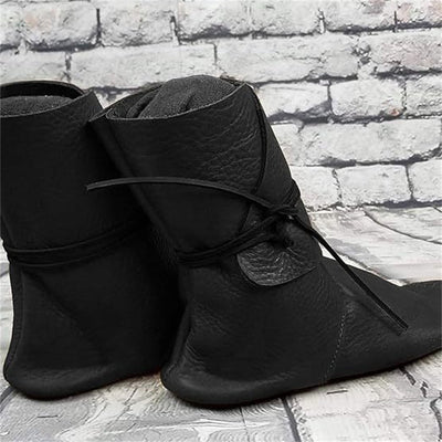 Medieval Ankle Boots with Side Lacing